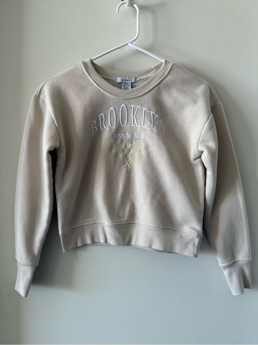 Kids Olivia Kay Embroidered Tennis Crew Neck Sweatshirt